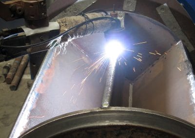 Robotically clad rotor with cobalt-based hardfacing
