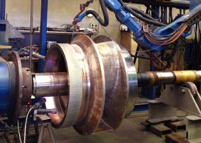 PTAW robotically hardfaced stellite pump impeller wear ring
