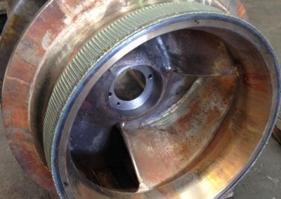 PTAW robotically hardfaced stellite pump impeller wear ring